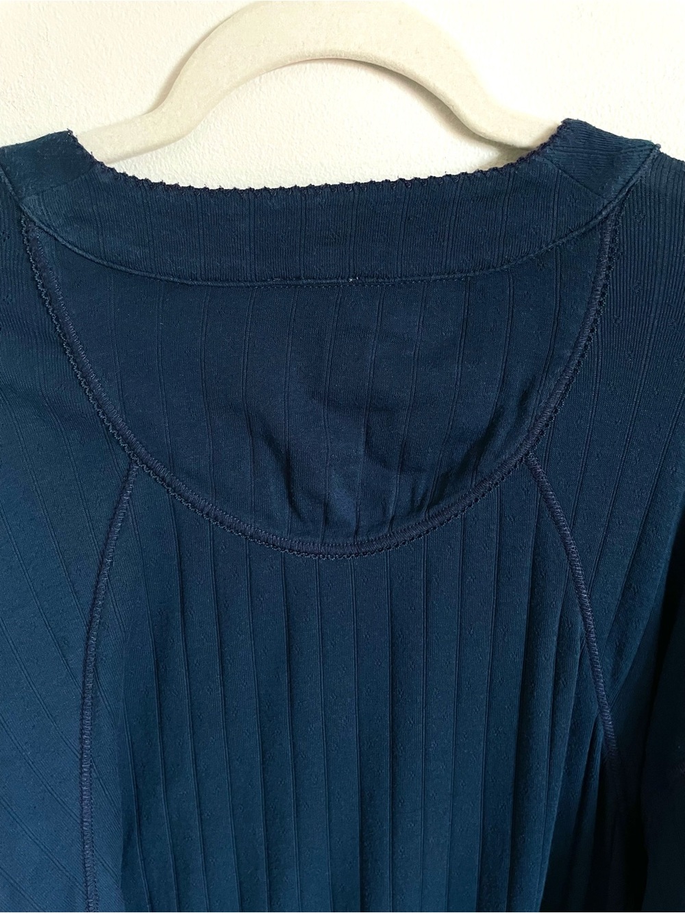 Free People Intimately Coffee Chat Pullover V-Neck Oversize in Blue XS NWT - Picture 8 of 15